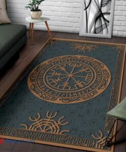 Viking Symbol Vegvisir Helm Of Awe Viking Area Rug