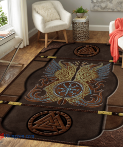 Raven Vegvisir Helm Of Awe Viking Area Rug