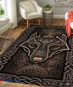 Viking Wolf Fenrirorse Mythology Viking Area Rug