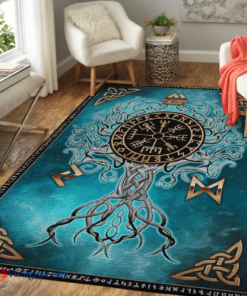 Tree Of Life Vegvisir Helm Of Awe Viking Area Rug
