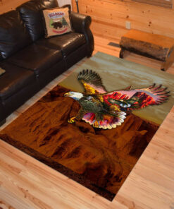 Personalized Ancient Guardian Eagle Shape Native American Area Rugs