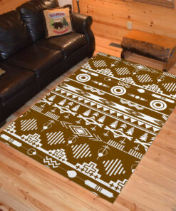 Personalized Vintage Tribal Pattern White Native American Area Rugs