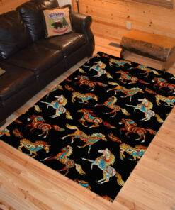 Personalized Southwest Horse Fabric Native American Area Rugs