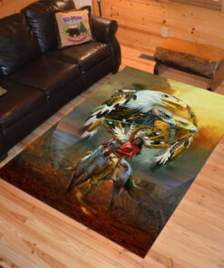 Personalized Eagle Dreamcatcher Native Area Rugs