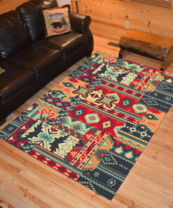 Personalized Traditional Native American Style Fabric Patchwork Area Rugs