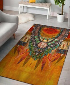 Personalized Seamless Feather Pattern Native American Area Rugs