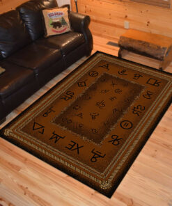 Personalized Ranch Brands Toffee Western Native American Area Rugs