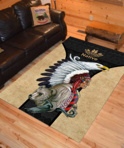 Personalized Wolf eagle Animals Symbol Native American Area Rugs