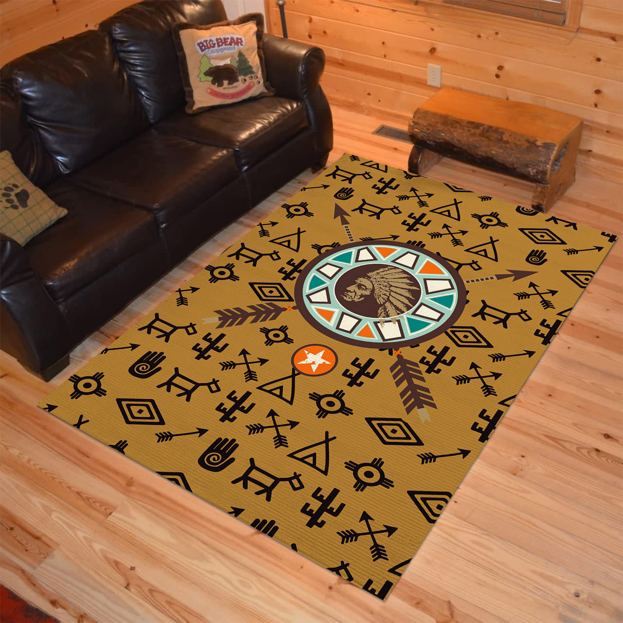 Personalized Ancient Native American Characters Area Rug