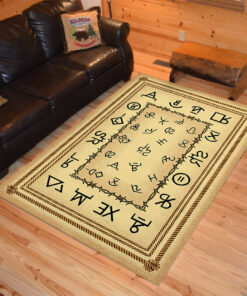 Personalized Ranch Brands Cream Western Native American Area Rugs