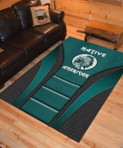 Personalized Tribal Turquoise Symbol Native American Area Rugs