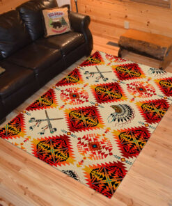 Personalized Native Spirit Headdress Pipe Native American Area Rugs