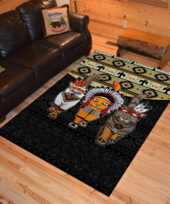 Personalized Ameican Indian Tribal Cat Symbol Native American Area Rugs