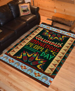 Personalized Native American People's Day Area Rugs for Living Room