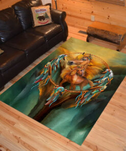 Personalized Native American Dreamcatcher And Horse Area Rugs