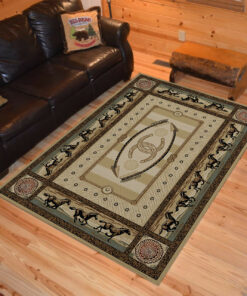 Personalized Beige Cheyenne Horse Western Native American Area Rugs