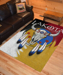 Personalized Lakota skull Dream Catcher Native American Area Rugs