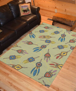Personalized Seamless Pattern With Dreamcatcher Feathers Native American Area Rugs