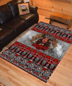 Personalized Tribal Girl Symbol Native American Area Rugs
