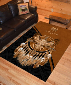 Personalized Naitve Owl Mandala Native American Area Rugs