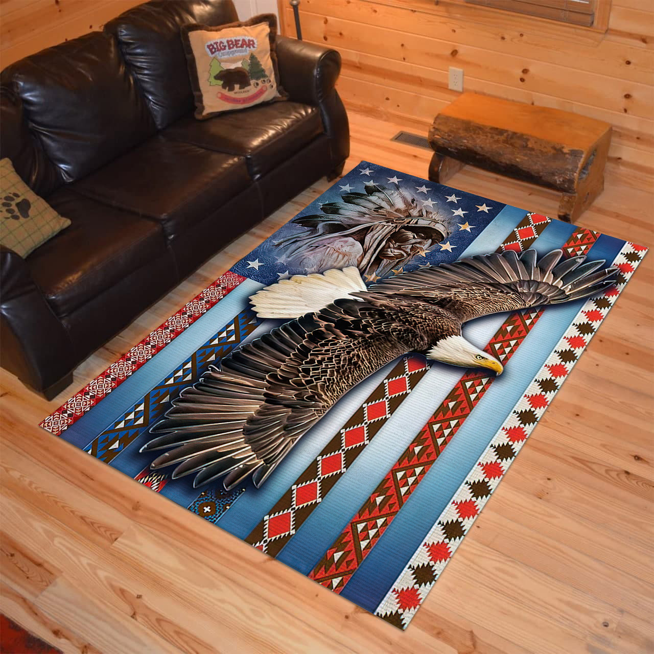 Personalized Spirit Native Eagle Native Area Rugs - Bluefink