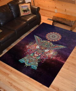 Personalized Wolf Mandala Native American Area Rugs