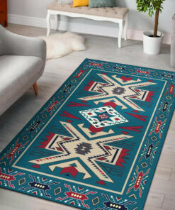 Personalized Blue Native American Area Rugs
