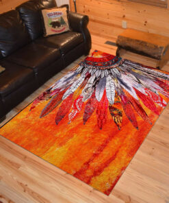 Personalized Native american Feather Area Rugs