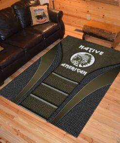 Personalized Tribal Od Green Symbol Native American Area Rugs