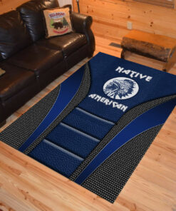 Personalized Tribal Blue Symbol Native American Area Rug