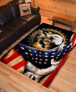 Personalized Native American Eagle Flag American Area Rugs for Living Room