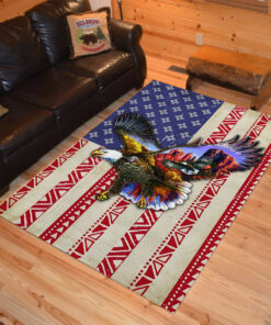 Personalized Eagle Native American Area Rugs for Living Room