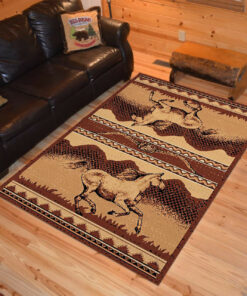 Personalized Mirrored Horses Texas Western Native American Area Rugs