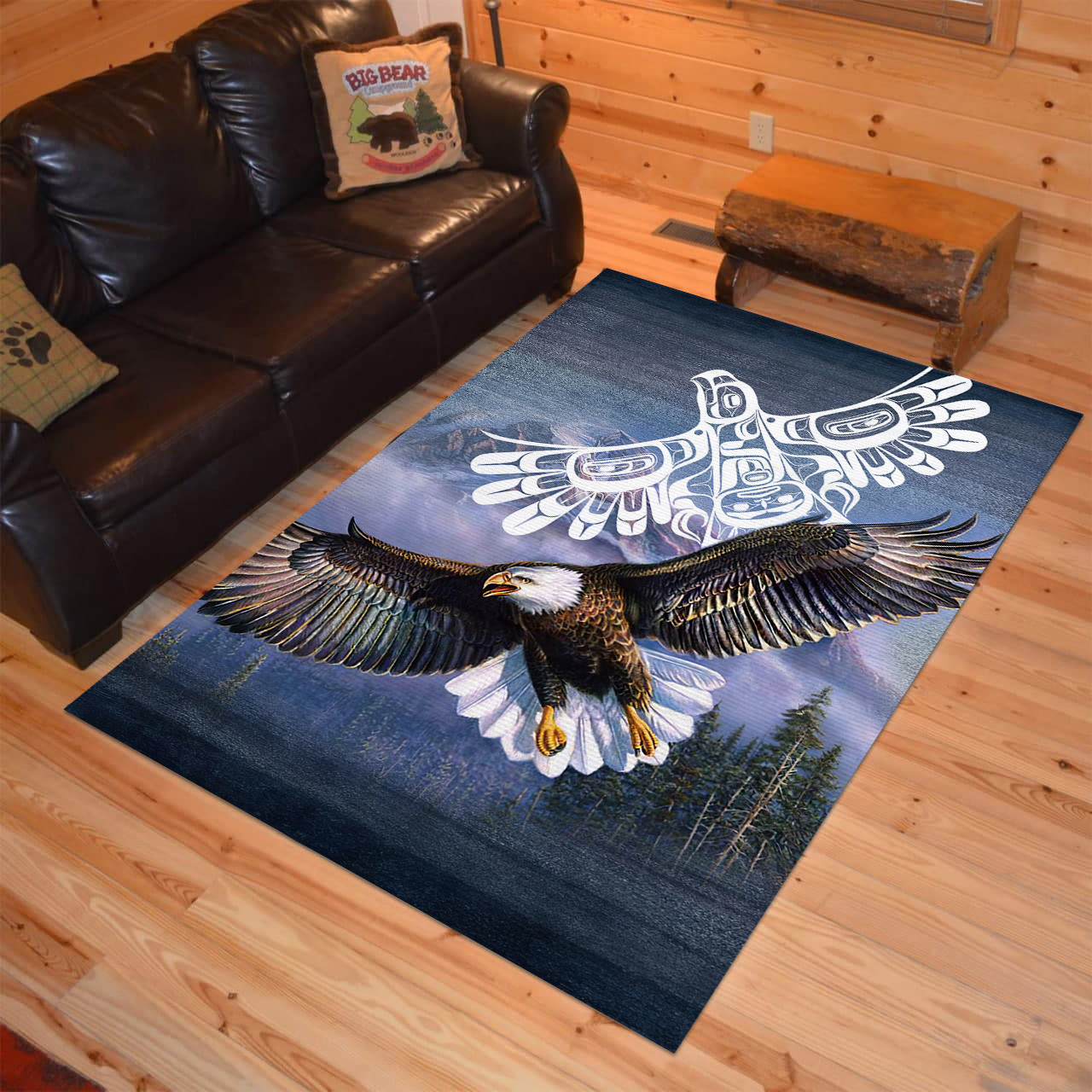 Personalized Eagle Native American Area Rugs for Family - Bluefink