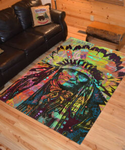 Personalized Native American Chief Symbol Area Rugs
