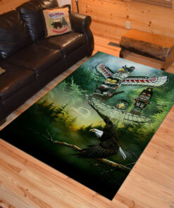 Personalized Native Animals Eagle Symbol Backgroud Native American Area Rugs
