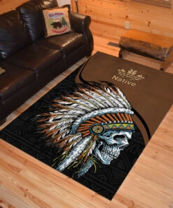 Personalized Skull Native American Area Rugs