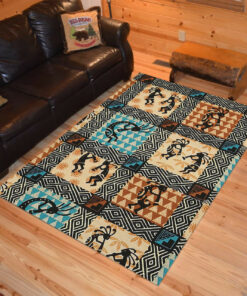 Personalized Crafts Fabric Native American Kokopelli Myth Wolf Area Rugs