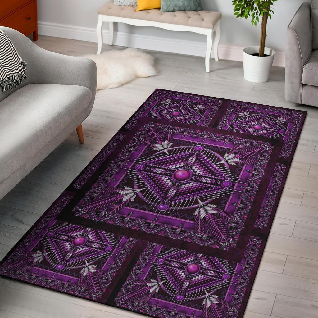 Personalized Light Purple Native American Area Rugs