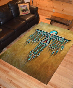 Personalized Native American Beaded Thunderbird Area Rugs