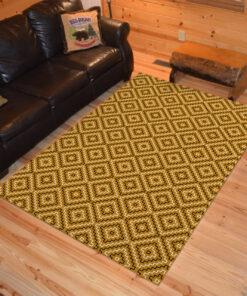 Personalized Steps Geometric Yellow Pattern Native American Area Rugs