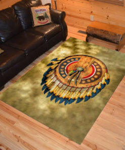 Personalized Native American Shield Dream Catcher Area Rugs