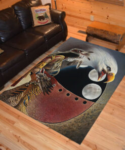 Personalized Three Moon Eagle Native American Area Rugs