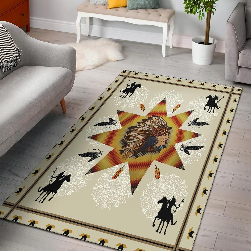 Personalized Medicine Wheels Flag Native American Area Rugs