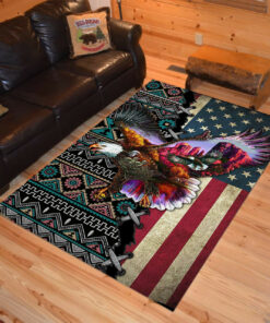Personalized Native Tribal Eagle Shape Native American Area Rugs