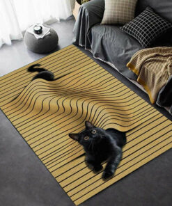 Lovely Cat 3D Illusion All Over Printed Area Rug Home Decor
