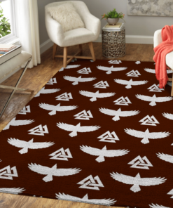 Raven Valknut Pattern Viking Area Rug