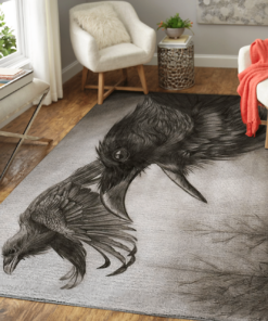 Raven Of Odin - Huginn And Muninn Viking Area Rug