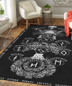 Yggdrasil Raven Huginn And Muninn Ravens Of Odin Viking Area Rug