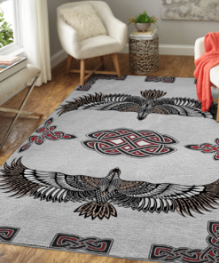 Norse Pattern And Raven Viking Area Rug